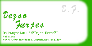 dezso furjes business card